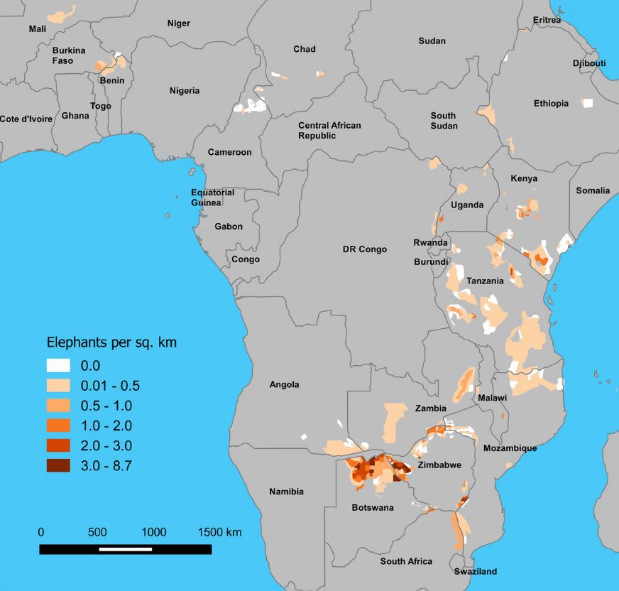 densidad de elefantes africa